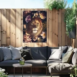 Reinders Tuinposter Jungle Lion - 80 x 60cm - Bruin