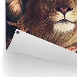 Reinders Tuinposter Jungle Lion - 80 x 60cm - Bruin