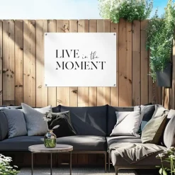 Tuindecoratie-Reinders Tuinposter Live in the Moment - 60 x 80cm - Zwart-Wit