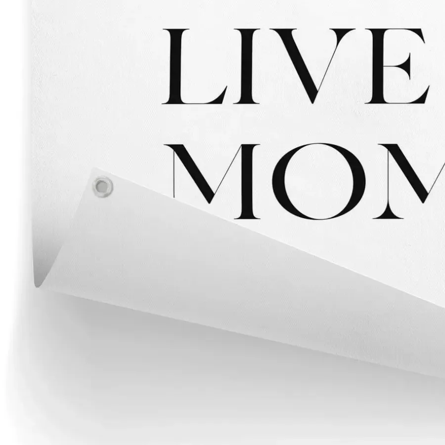 Tuindecoratie-Reinders Tuinposter Live in the Moment - 60 x 80cm - Zwart-Wit