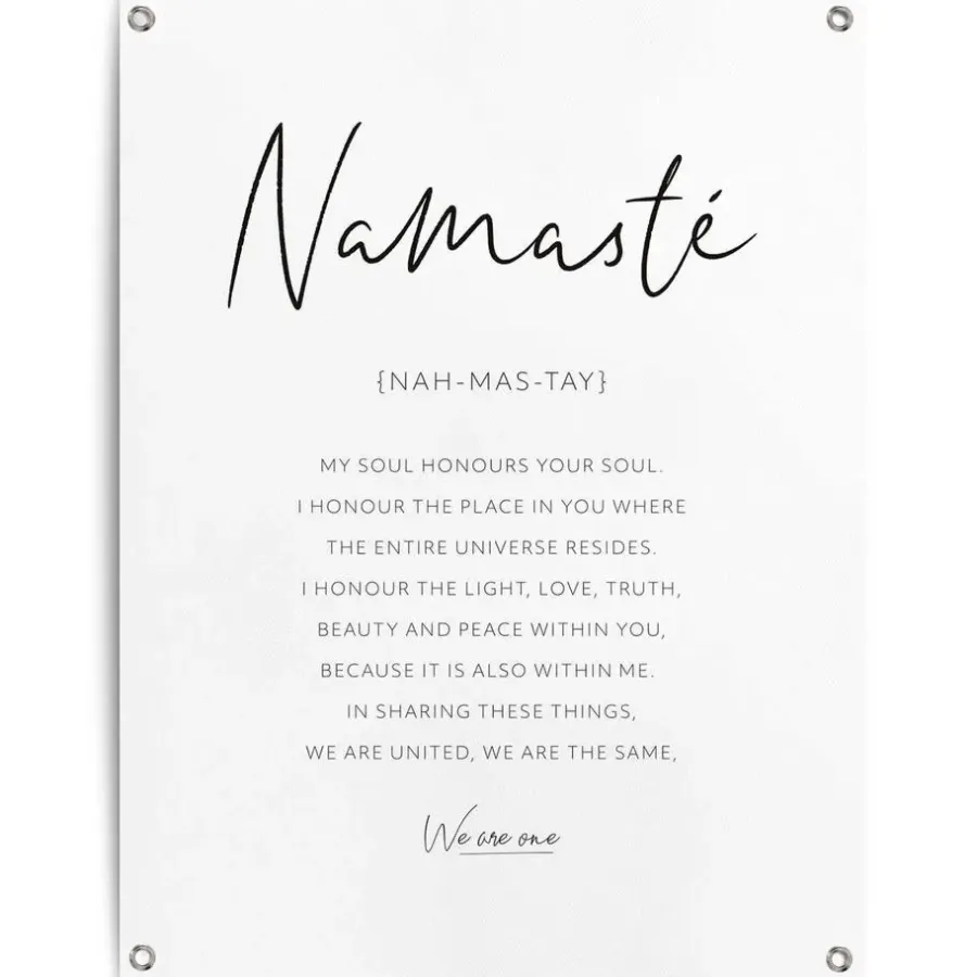 Reinders Tuinposter Namasté - 80 x 60cm - Zwart-Wit