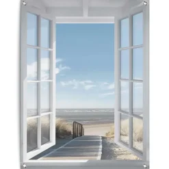 Tuindecoratie-Reinders Tuinposter Noordzee uitzicht - 80 x 60cm - Blauw