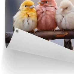 Reinders Tuinposter Pastel Birds - 60 x 80cm - Bont