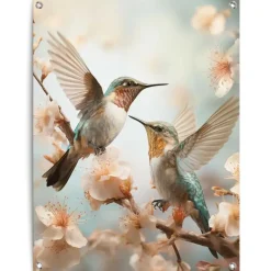 Tuindecoratie-Reinders Tuinposter Spring Birds - 80 x 60cm - Blauw
