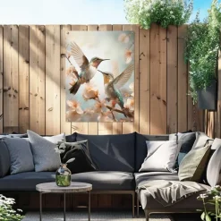 Tuindecoratie-Reinders Tuinposter Spring Birds - 80 x 60cm - Blauw