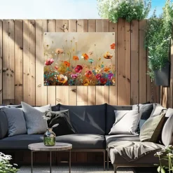 Tuindecoratie-Reinders Tuinposter Summer Flowers - 60 x 80cm - Bont