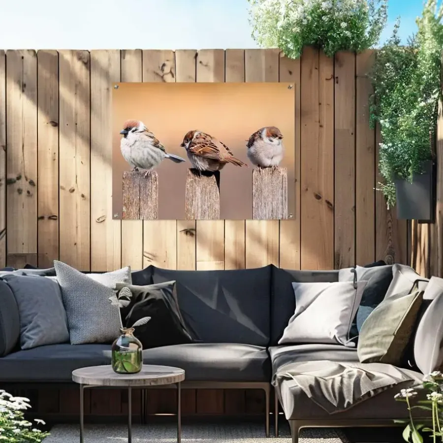 Reinders Tuinposter Vogels - 60 x 80cm - Beige