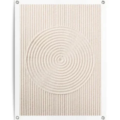 Reinders Tuinposter Zandcirkels - 80 x 60cm - Beige