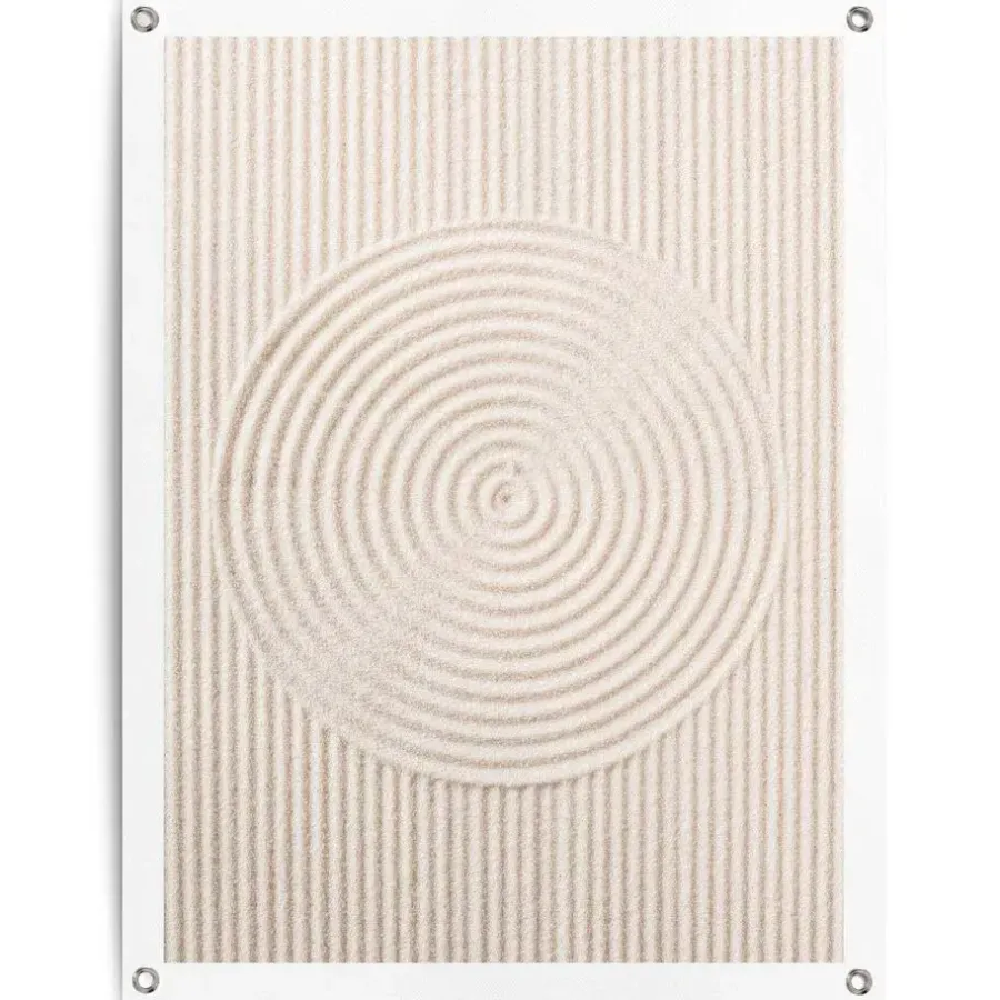 Reinders Tuinposter Zandcirkels - 80 x 60cm - Beige