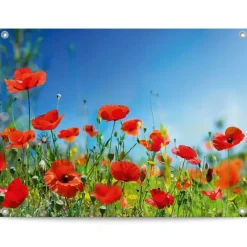 Tuindecoratie-Reinders Tuinposter Zomerbloemen - 60 x 80cm - Rood