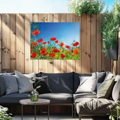 Tuindecoratie-Reinders Tuinposter Zomerbloemen - 60 x 80cm - Rood