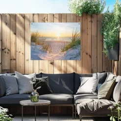 Tuindecoratie-Reinders Tuinposter Zonsondergang - 60 x 80cm - Beige
