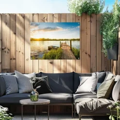 Tuindecoratie-Reinders Tuinposter Zonsopgang - 60 x 80cm - Blauw