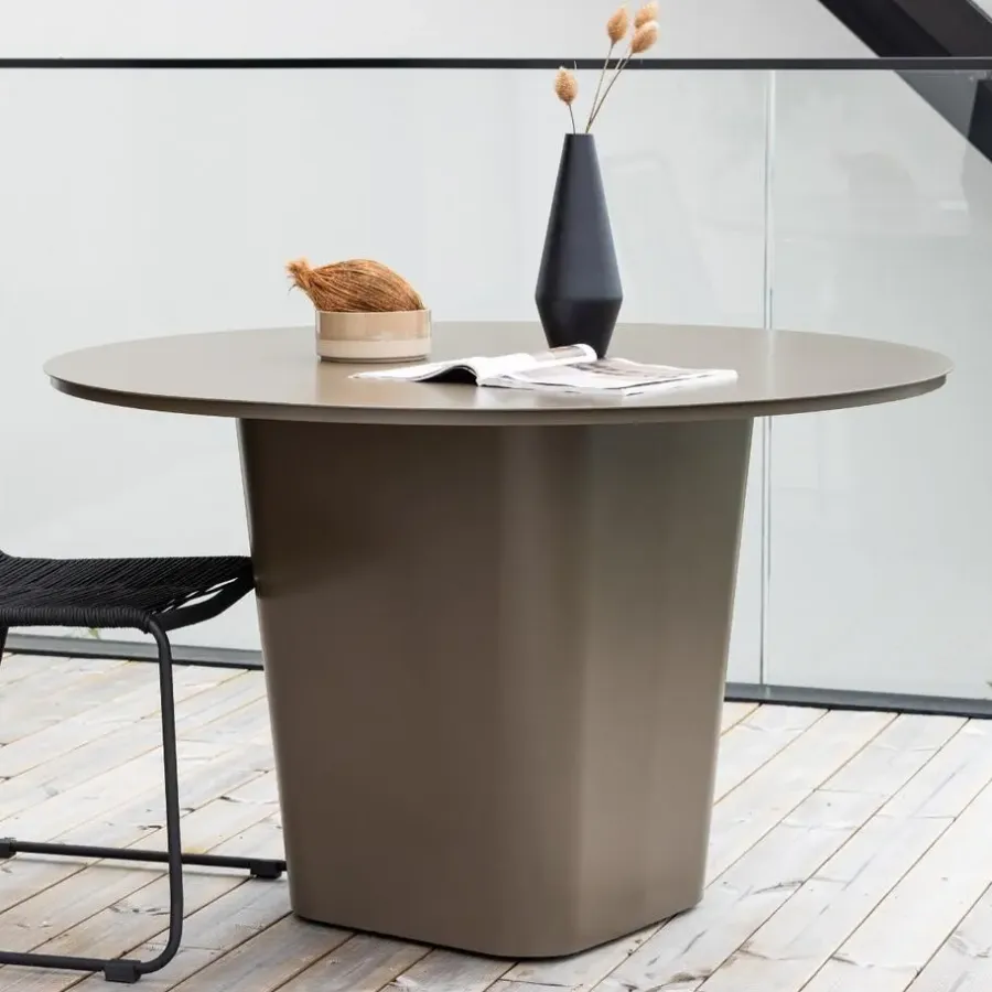 Tuintafels-Fjôrd Tuintafel Bruin Metaal - Ø120x75cm - Santa