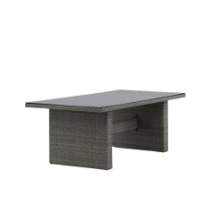 Fjôrd Tuintafel Grijs Wicker/Glas - 200x100x74cm - Padova