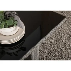 Fjôrd Tuintafel Grijs Wicker/Glas - 200x100x74cm - Padova
