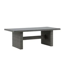 Fjôrd Tuintafel Grijs Wicker/Glas - 200x100x74cm - Padova