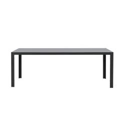 Leen Bakker Tuintafel Savoie - aluminium/glas antraciet - 75x215x90 cm