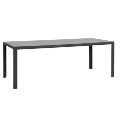 Leen Bakker Tuintafel Savoie - aluminium/glas antraciet - 75x215x90 cm
