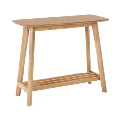Beliani TULARE - Consoletafel - Lichte houtkleur - Rubberhout