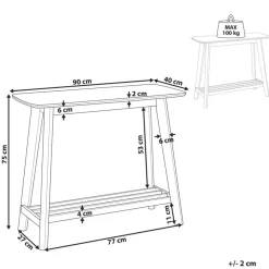 Beliani TULARE - Consoletafel - Lichte houtkleur - Rubberhout