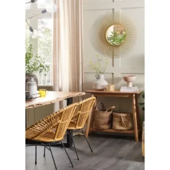 Beliani TULARE - Consoletafel - Lichte houtkleur - Rubberhout