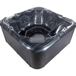 Zwembaden En Accessoires-Beliani TULAROSA - Whirlpool buitenbad - Grijs - 210 x 210 cm - Acryl