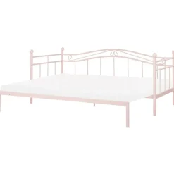 Beliani TULLE - Eenpersoonsbed - Roze - 90 x 200 cm - Metaal