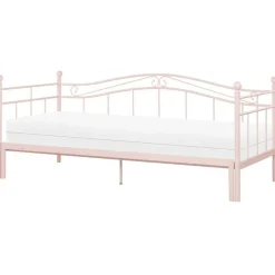Beliani TULLE - Eenpersoonsbed - Roze - 90 x 200 cm - Metaal