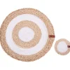 Placemats-Leen Bakker TUMERIC - Set van 12 placemats en onderzetters - Natuurlijk - Jute