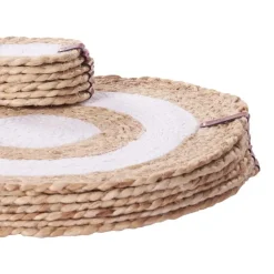 Placemats-Leen Bakker TUMERIC - Set van 12 placemats en onderzetters - Natuurlijk - Jute