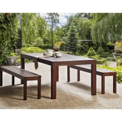 Beliani TUSCANIA - Tuintafel - Donkerhout - 100 x 180 cm - Eucalyptushout