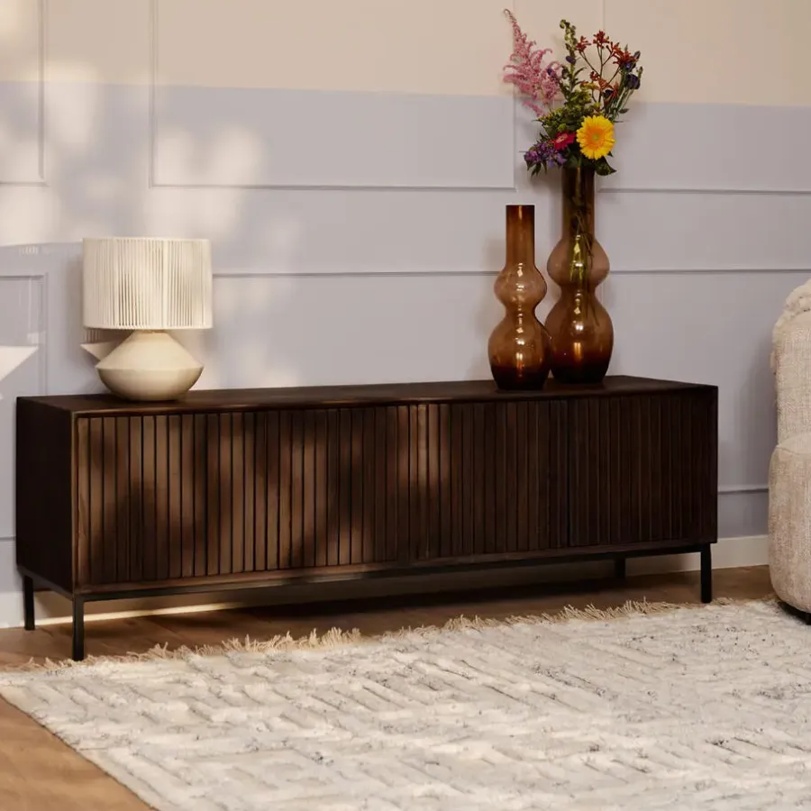 Tv Meubels-StarFurn Tv-meubel Bruin Hout - 165x45x55cm - Madison