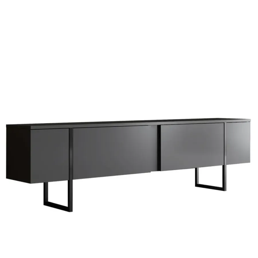 Tv Meubels-Arabic House Tv-Meubel Luxe Melamine Antraciet Zwart
