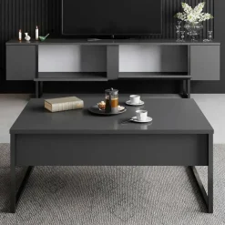 Tv Meubels-Arabic House Tv-Meubel Luxe Melamine Antraciet Zwart