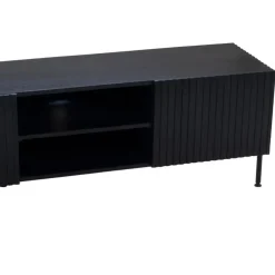 Tv Meubels-Giga Meubel Tv-Meubel Mangohout Zwart - 200x40x50cm - 3-Deurs - Kast Roman
