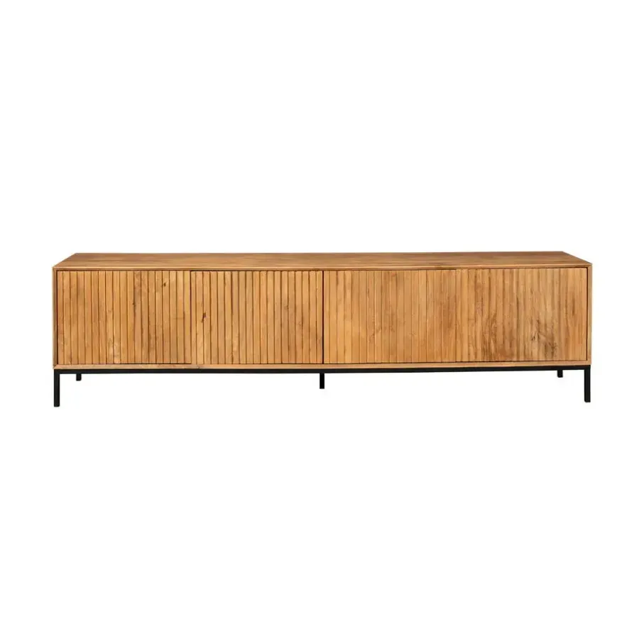 Tv Meubels-StarFurn Tv-meubel Naturel Hout - 210x45x55cm - Madison