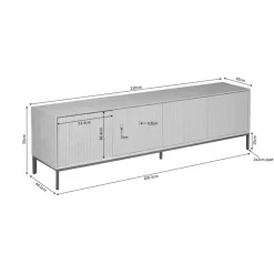 Tv Meubels-StarFurn Tv-meubel Naturel Hout - 210x45x55cm - Madison