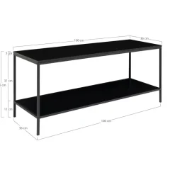 Tv Meubels-House Nordic Tv-Meubel Zwart - Metaal & Melamine - Kast Vita