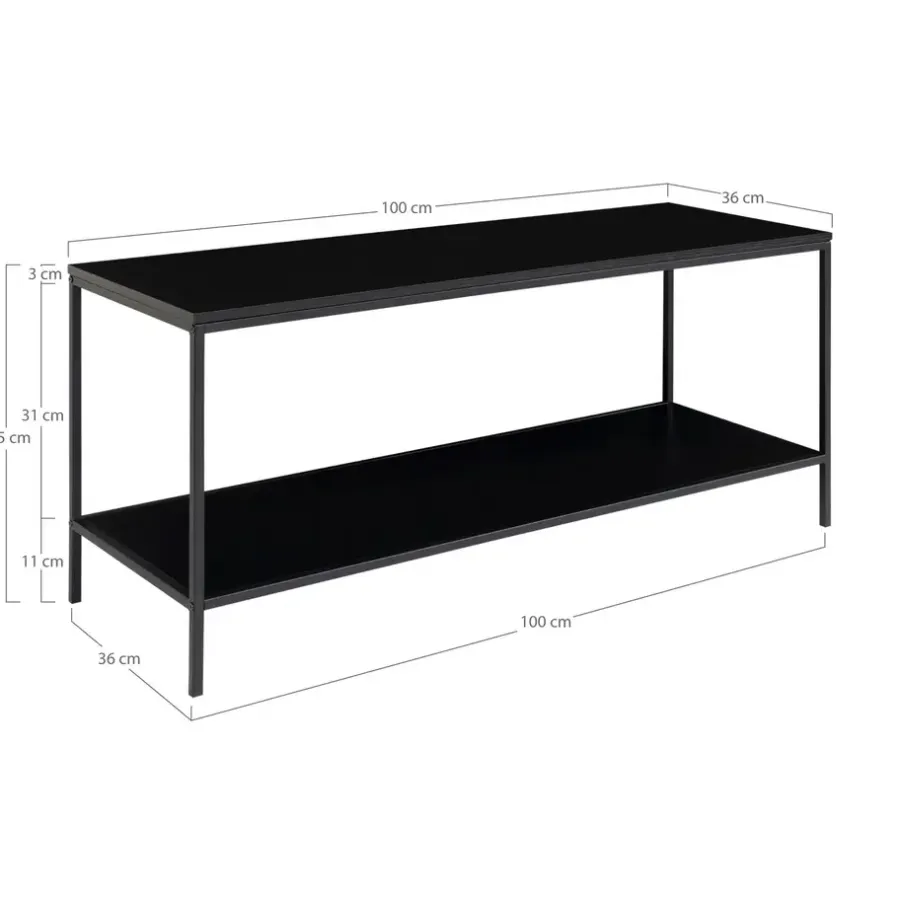 Tv Meubels-House Nordic Tv-Meubel Zwart - Metaal & Melamine - Kast Vita