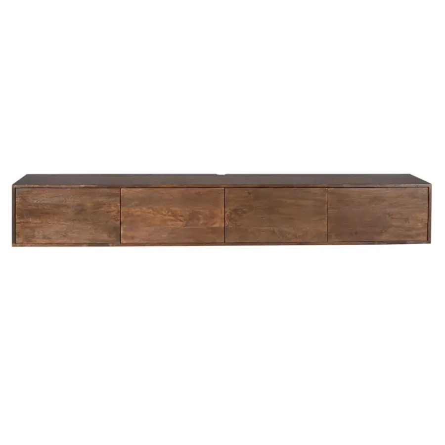 Tv Meubels-StarFurn Tv-meubel Zwevend Bruin Hout - 240x35x30cm - Vision