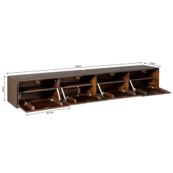 Tv Meubels-StarFurn Tv-meubel Zwevend Bruin Hout - 240x35x30cm - Vision