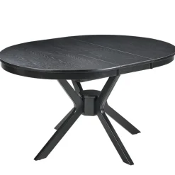 Ronde Eettafels-Leen Bakker TYMIS - Eettafel - Zwart houtkleur - 110-130x110cm - MDF