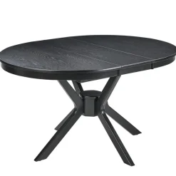 Ronde Eettafels-Leen Bakker TYMIS - Eettafel - Zwart houtkleur - 110-130x110cm - MDF
