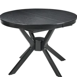 Ronde Eettafels-Leen Bakker TYMIS - Eettafel - Zwart houtkleur - 110-130x110cm - MDF
