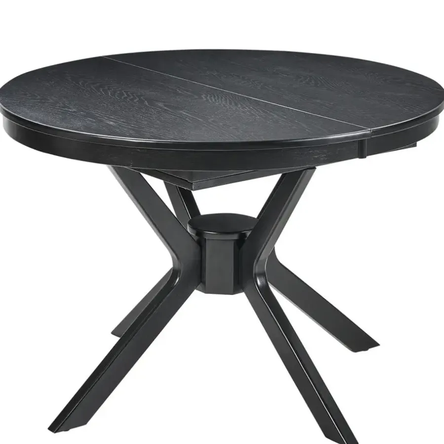 Ronde Eettafels-Leen Bakker TYMIS - Eettafel - Zwart houtkleur - 110-130x110cm - MDF