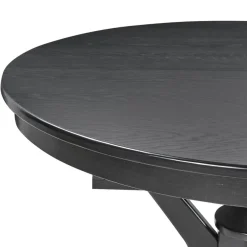 Ronde Eettafels-Leen Bakker TYMIS - Eettafel - Zwart houtkleur - 110-130x110cm - MDF