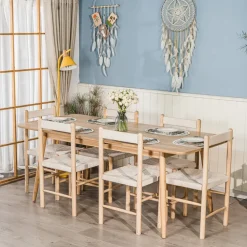 Houten Eettafels-Nordlys Uitschuifbare rechthoekige eettafel voor 6-8 personen van bruin