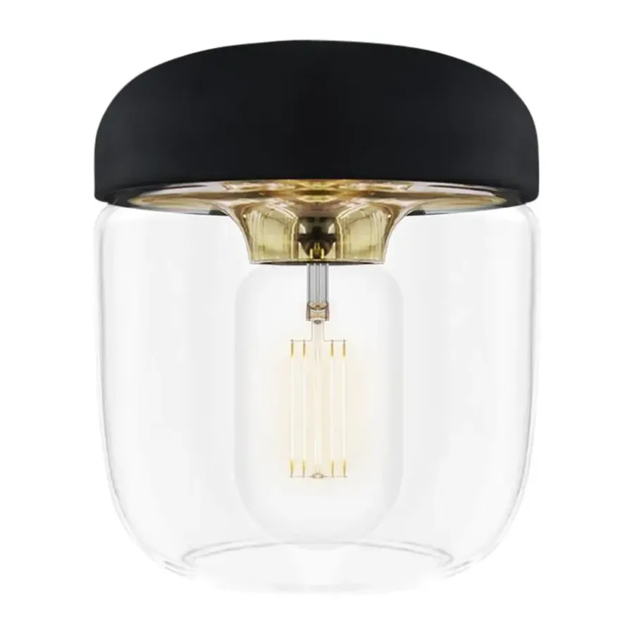 Lampenkappen-Leen Bakker Umage Acorn lampenkap zwart met brass - Ø 14 cm