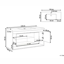Wastafelkasten-Leen Bakker UMAYO - Wandgemonteerd meubel met wasbak - Lichtbruin - 120 cm - MDF